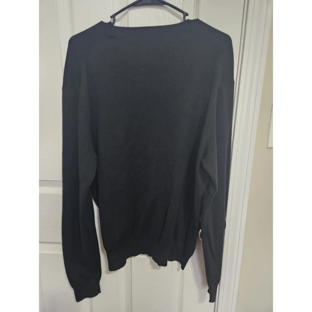 Polo Ralph‎ Lauren Sweater Pima COTTON Mens LG Black Vneck Long Sleeves Casual